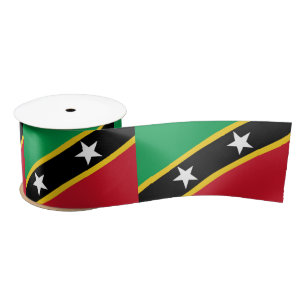 Vlag van Saint Kitts en Nevis (Caraïbisch gebied) Satijnen Lint