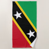 Vlag van Saint Kitts en Nevis (Caraïbisch gebied) Strandlaken (Voorkant)