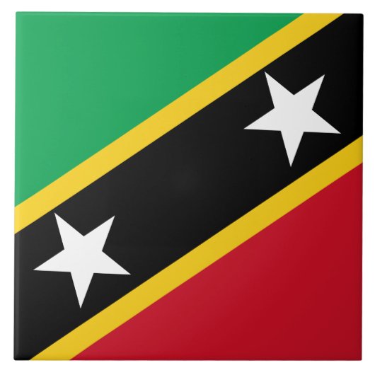 Vlag van Saint Kitts en Nevis (Caraïbisch gebied) Tegeltje (Voorkant)