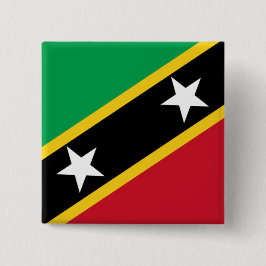 Vlag van Saint Kitts en Nevis (Caraïbisch gebied) Vierkante Button 5,1 Cm