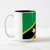 Vlag van Saint Kitts en Nevis (Caraïbisch land) Tweekleurige Koffiemok (Links)