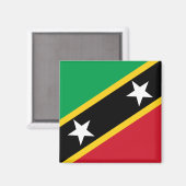 Vlag van Saint Kitts en Nevis (Cariben) Magneet (Voorkant / Achterkant)