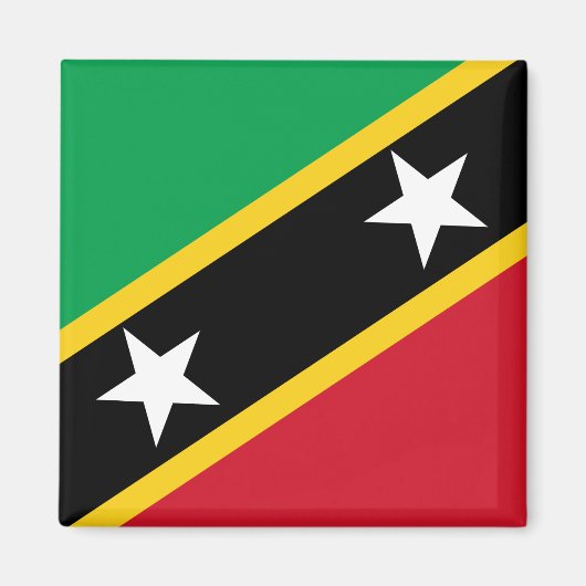 Vlag van Saint Kitts en Nevis (Cariben) Magneet (Voorkant)