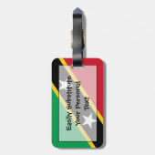 Vlag van Saint Kitts en Nevis Easy ID Personal Bagagelabel (Achterkant verticaal)