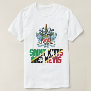 Vlag van Saint Kitts en Nevis en wapenschild T-shirt