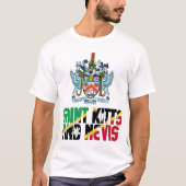 Vlag van Saint Kitts en Nevis en wapenschild T-shirt (Voorkant)