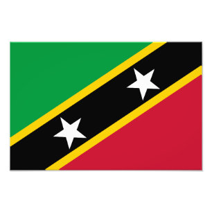 Vlag van Saint Kitts en Nevis Foto Afdruk