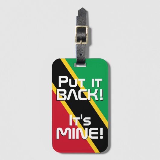 Vlag van Saint Kitts en Nevis Grappig Bagagelabel (Voorkant (verticaal))