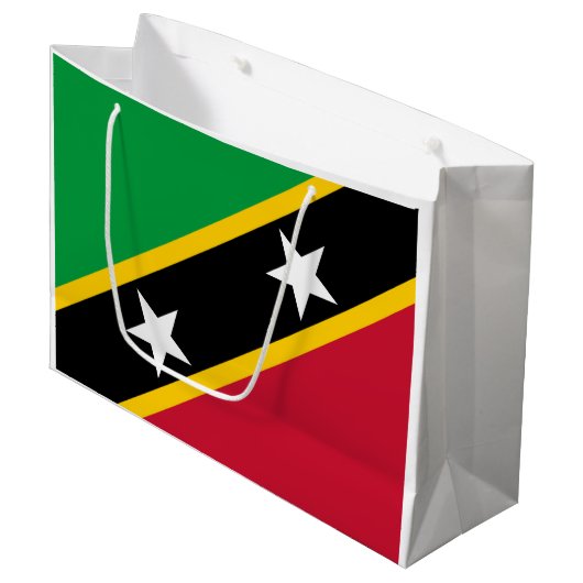 Vlag van Saint Kitts en Nevis Groot Cadeauzakje (Voorkant Gekanteld)