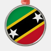 Vlag van Saint Kitts en Nevis Metalen Ornament (Voorkant)