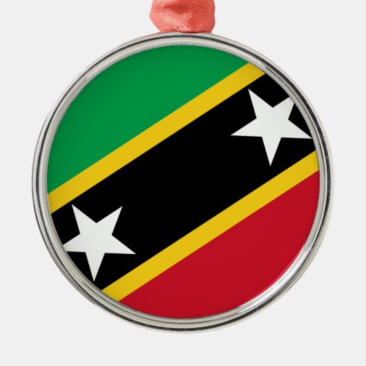 Vlag van Saint Kitts en Nevis Metalen Ornament (Voorkant)