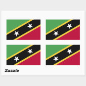 Vlag van Saint Kitts en Nevis Rechthoekige Sticker (Vel)