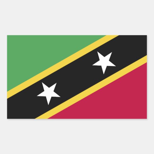 Vlag van Saint Kitts en Nevis Rechthoekige Sticker (Voorkant)