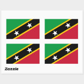 Vlag van Saint Kitts en Nevis Rechthoekige Sticker (Vel)