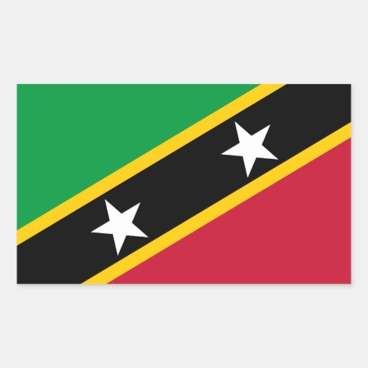 Vlag van Saint Kitts en Nevis Rechthoekige Sticker (Voorkant)