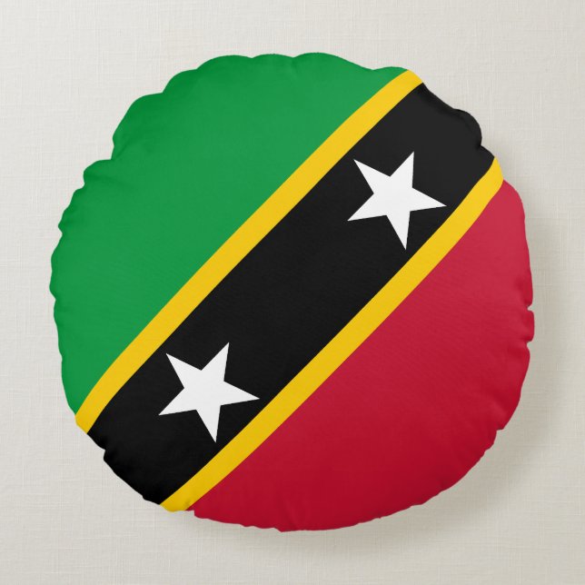 Vlag van Saint Kitts en Nevis Rond Kussen (Voorkant)