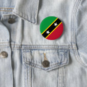 Vlag van Saint Kitts en Nevis Ronde Button 5,7 Cm (In situ)