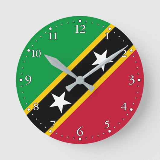 Vlag van Saint Kitts en Nevis Ronde Klok (Voorkant)