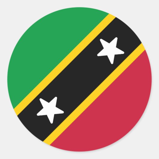 Vlag van Saint Kitts en Nevis Ronde Sticker (Voorkant)