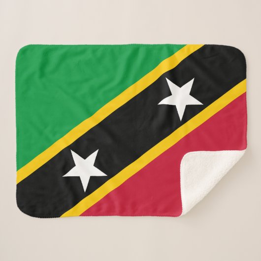 Vlag van Saint Kitts en Nevis Sherpa Deken (Voorkant (horizontaal))