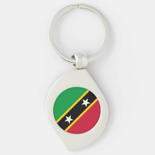 Vlag van Saint Kitts en Nevis Sleutelhanger (Voorkant)