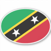 Vlag van Saint Kitts en Nevis Sticker (Voorkant)
