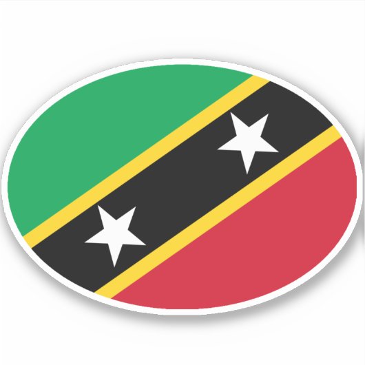 Vlag van Saint Kitts en Nevis Sticker (Voorkant)