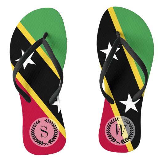 Vlag van Saint Kitts en Nevis Teenslippers (Voetbed)