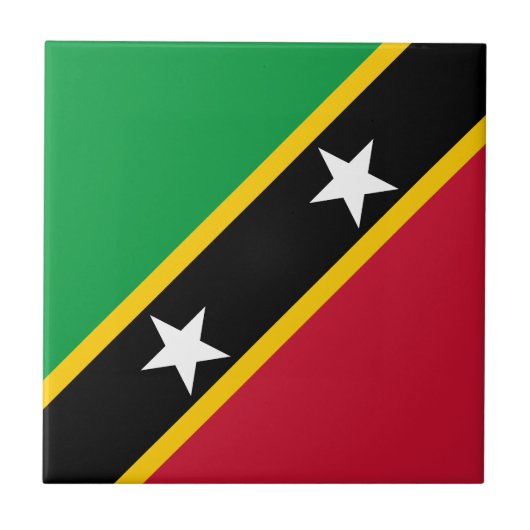 Vlag van Saint Kitts en Nevis Tegeltje (Voorkant)