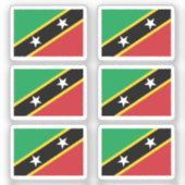 Vlag van Saint Kitts & Nevis Collectie pack van 6 Sticker (Voorkant)