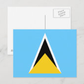 Vlag van Saint Lucia Briefkaart (Voorkant / Achterkant)