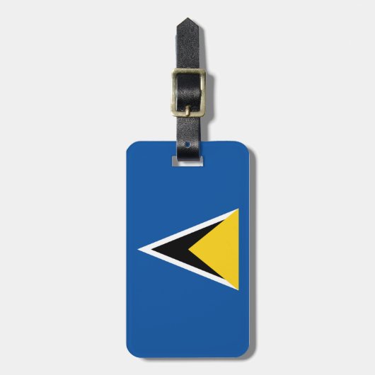 Vlag van Saint Lucia Easy ID Personal Bagagelabel (Voorkant verticaal)