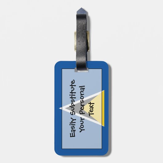 Vlag van Saint Lucia Easy ID Personal Bagagelabel (Achterkant verticaal)