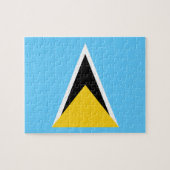 Vlag van Saint Lucia Foto Puzzle Legpuzzel (Horizontaal)