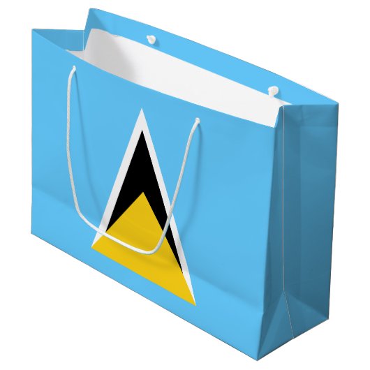 Vlag van Saint Lucia Groot Cadeauzakje (Voorkant Gekanteld)