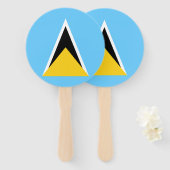 Vlag van Saint Lucia Handwaaier (Voorkant en achterkant)