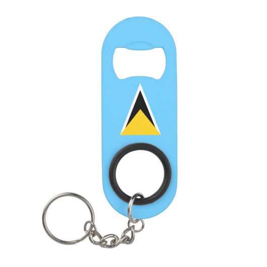 Vlag van Saint Lucia Mini Flessenopener (Voorkant)