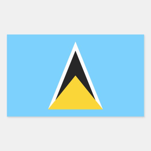 Vlag van Saint Lucia Rechthoekige Sticker (Voorkant)