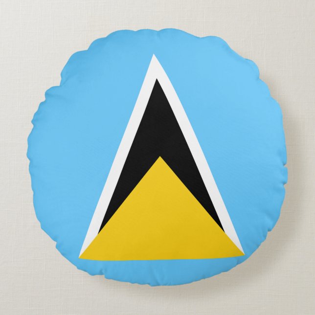 Vlag van Saint Lucia Rond Kussen (Voorkant)