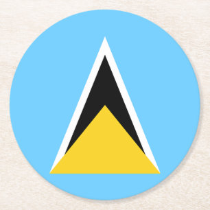 Vlag van Saint Lucia Ronde Kartonnen Onderzetter