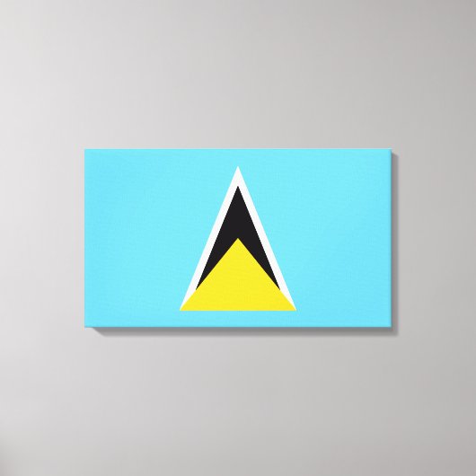 Vlag van Saint Lucia (Saint Lucia) (Caribisch gebi Canvas Afdruk (Voorkant)