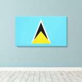 Vlag van Saint Lucia (Saint Lucia) (Caribisch gebi Canvas Afdruk (Insitu (Houten vloer))
