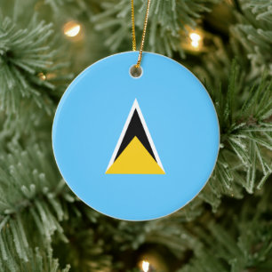 Vlag van Saint Lucia (Saint Lucia) (Caribisch gebi Keramisch Ornament