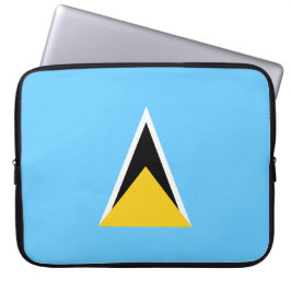 Vlag van Saint Lucia (Saint Lucia) (Caribisch gebi Laptop Sleeve