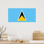 Vlag van Saint Lucia (Saint Lucia) (Caribisch gebi Poster (Keuken)