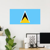 Vlag van Saint Lucia (Saint Lucia) (Caribisch gebi Poster (Thuiskantoor)