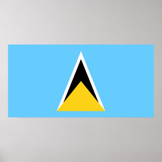 Vlag van Saint Lucia (Saint Lucia) (Caribisch gebi Poster (Voorkant)