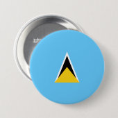 Vlag van Saint Lucia (Saint Lucia) (Caribisch gebi Ronde Button 7,6 Cm (Voorkant /achterkant)