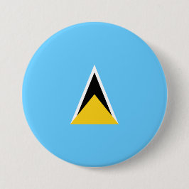 Vlag van Saint Lucia (Saint Lucia) (Caribisch gebi Ronde Button 7,6 Cm