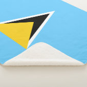 Vlag van Saint Lucia (Saint Lucia) (Caribisch gebi Sherpa Deken (3/4)